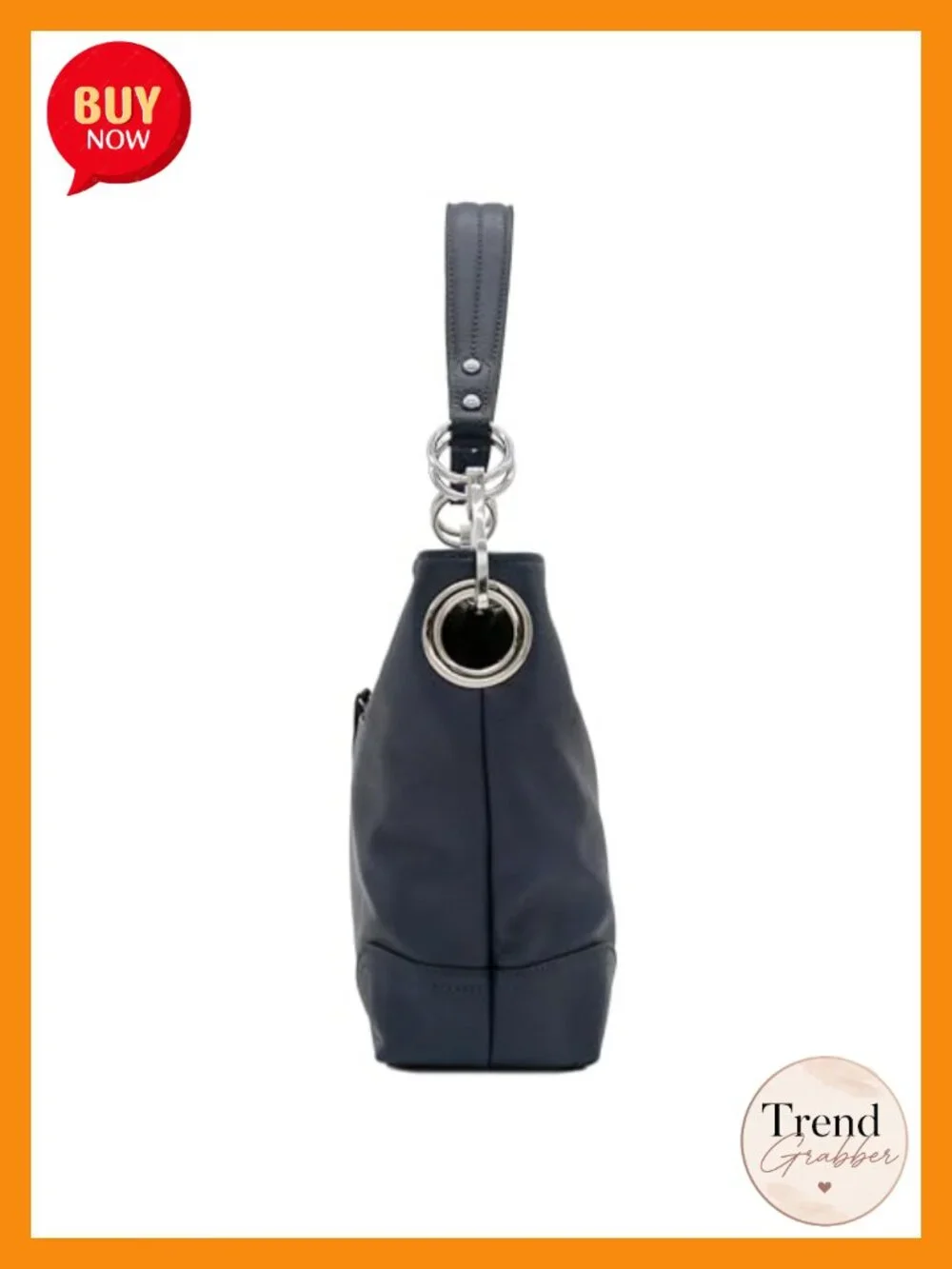Faux Leather Hobo Shoulder Bag Zipper Closure Detachable Strap Multiple Pockets